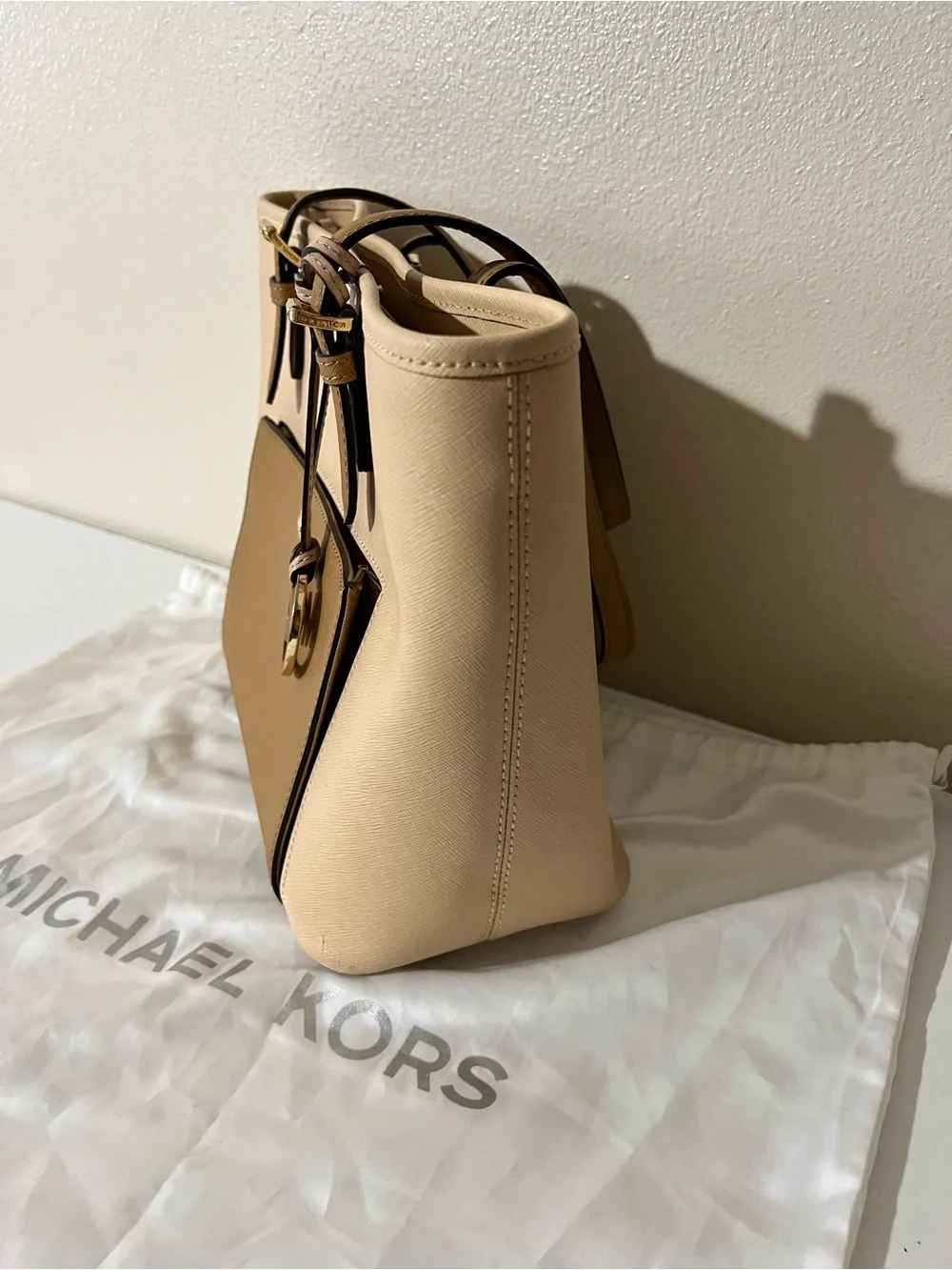 Michael Kors Blush and Tan Two-Tone Tote
